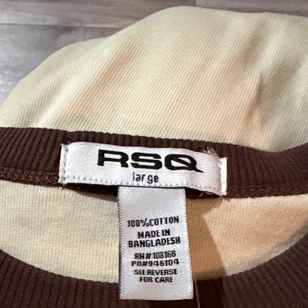 RSQ Two-Tone Brown and Cream Top